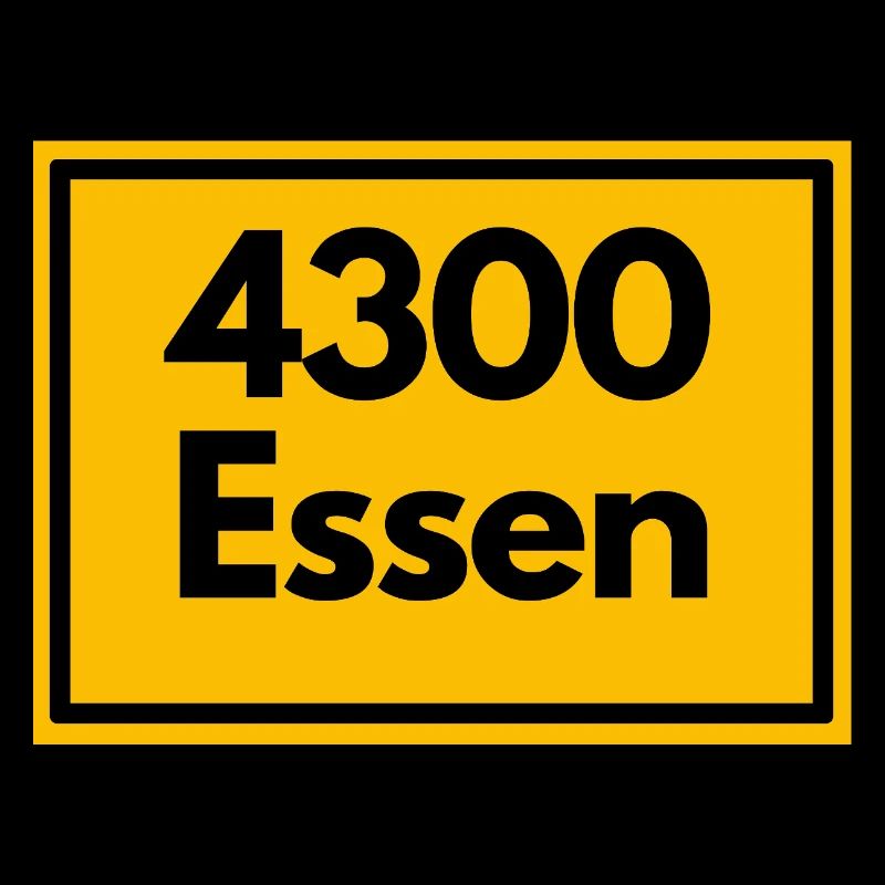 Town sign - then retro old zip code 4300 ESSEN