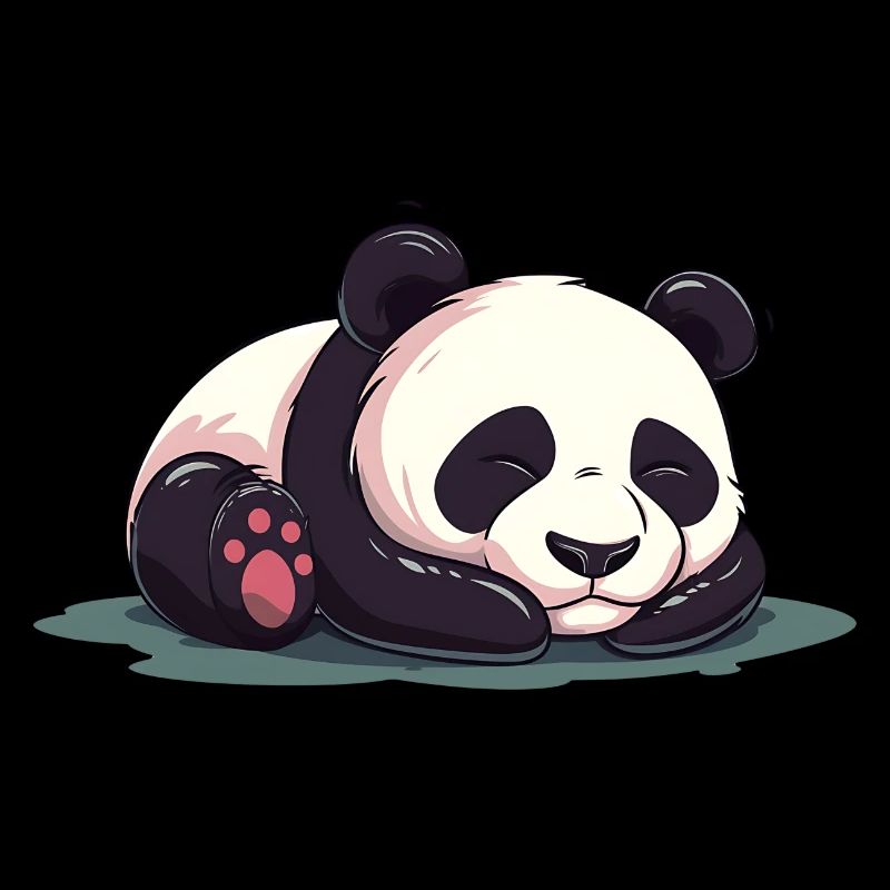 Dessin animé mignon d’un panda endormi - Design adorable