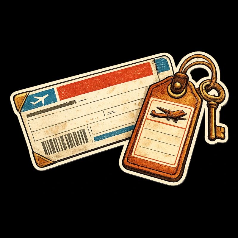 Vintage Airline Ticket Luggage Tag Design