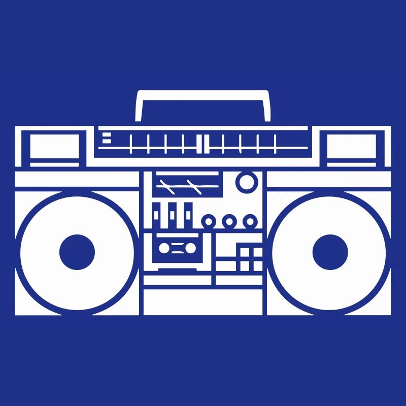 Graphisme rétro Boombox noir & blanc