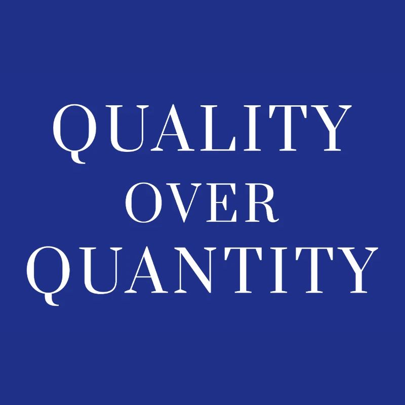 Qualité plutôt que quantité — T-shirt à déclaration minimale