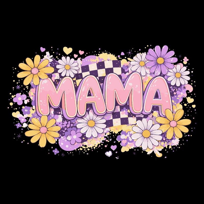 MAMA Damier Rétro et Fleurs Pastel | Chic