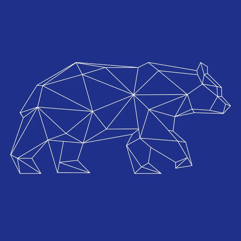 Grizzly bear in Triangle design (white)