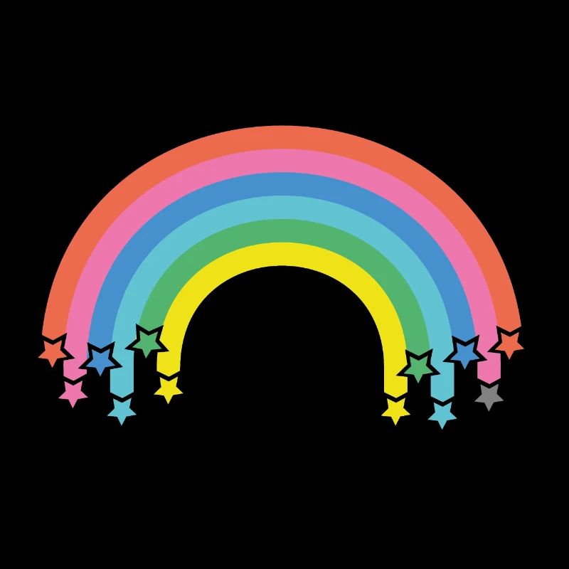 Arc-en-ciel avec étoiles