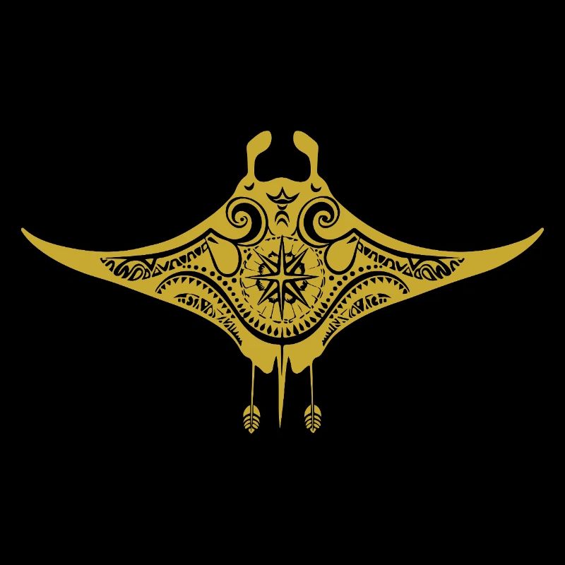 Stammes-Maori Polynesischer Stachelrochen Matau Mantarochen