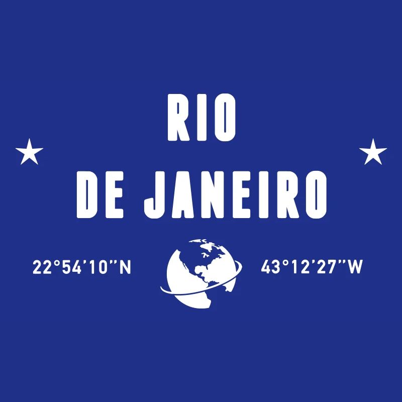 Rio De Janeiro Coordinates Earth White