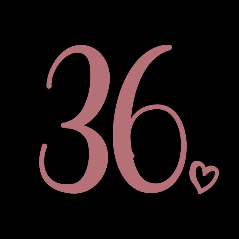 Cute Number 36, 36 Years Old, 36th Birthday Gift