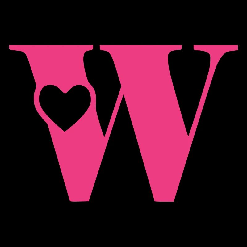 Lettre w Lettre initiale avec coeur