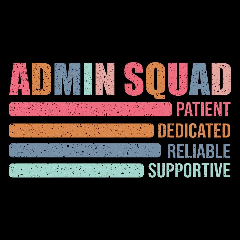 Admin Squad: Farbig Retro Büroteam Geschenk