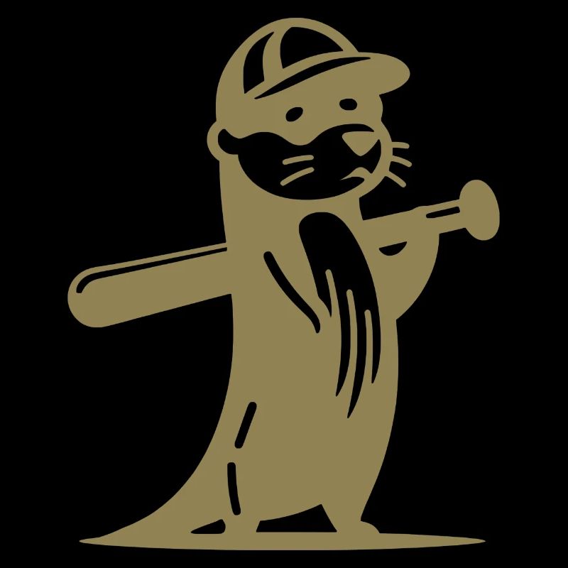 Otter Baseball Silhouette