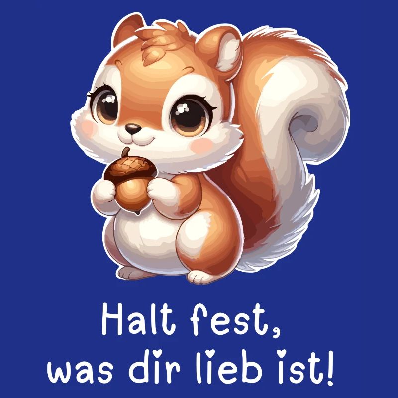 Süßes Eichhörnchen mit einer Nuss in den Händen