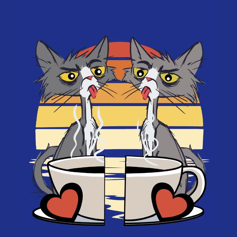 Valentin Retro Coffee Cup Partner Cats 80s