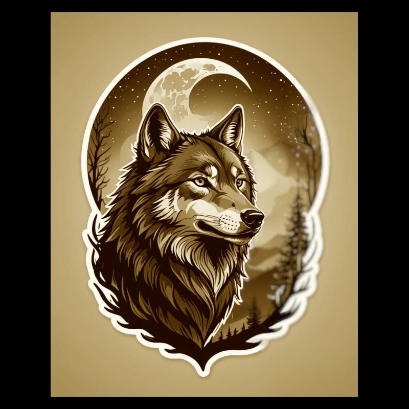 Wolf im Mondlicht