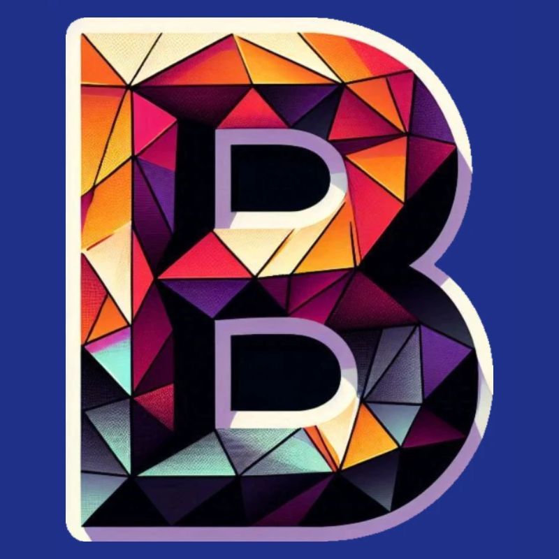 Buchstabe B Polygon bunt