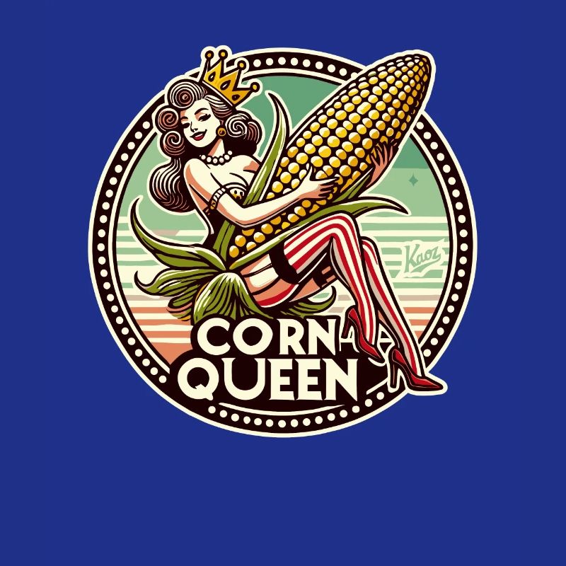 The corn queen with a large corn cob