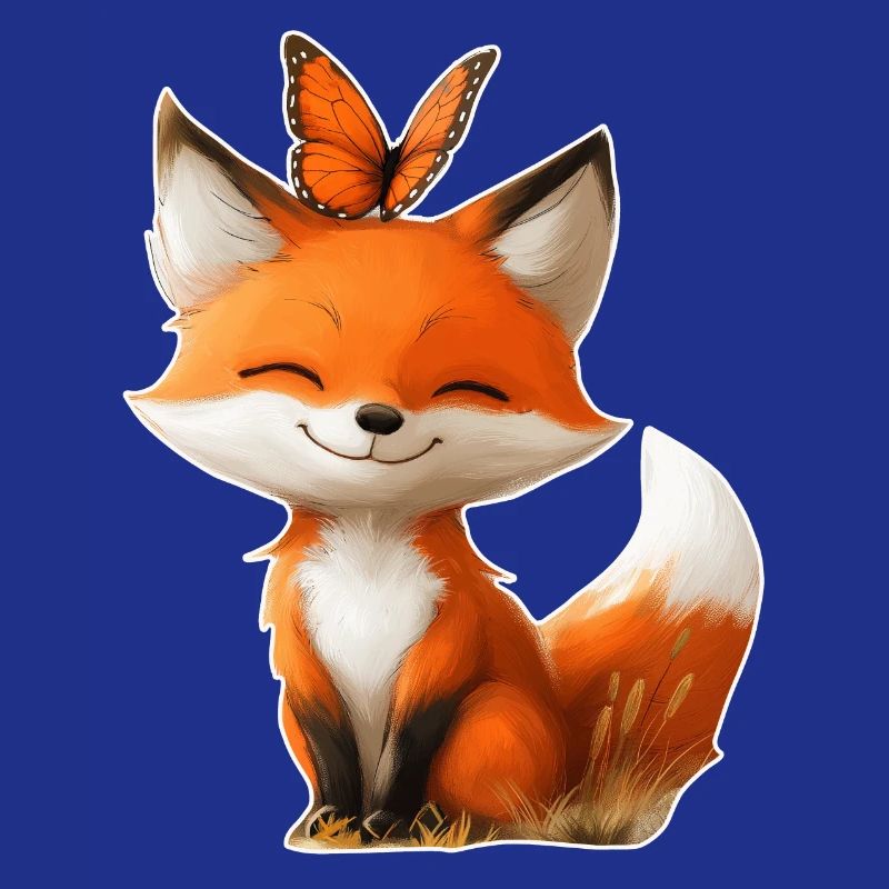 Fuchs mit Schmetterling