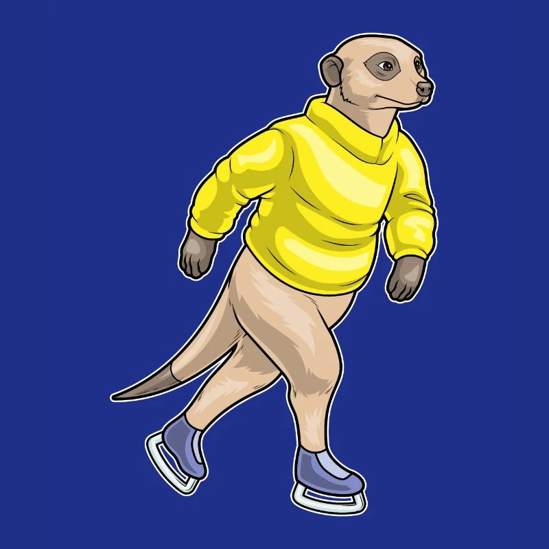 Erdmännchen Eislaufen Schlittschuhe