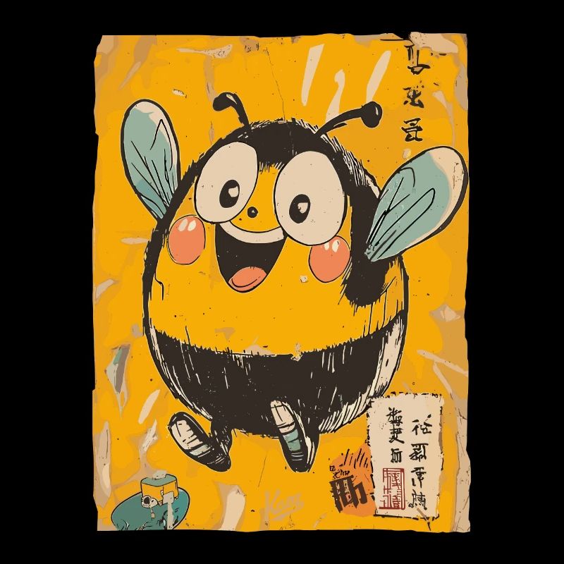 Cheerful chubby Japanese bee