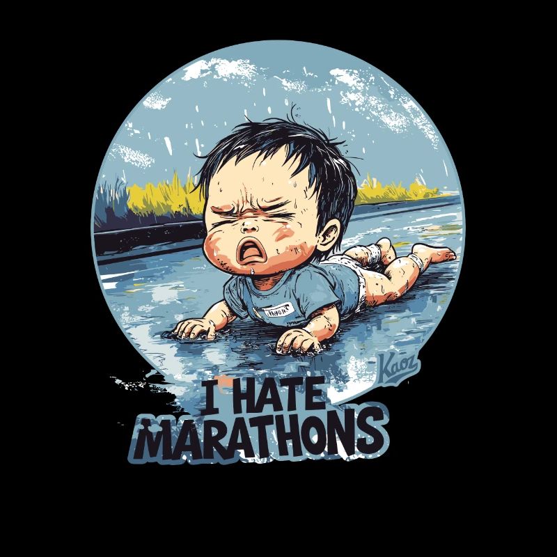 Crying baby "I hate marathons"