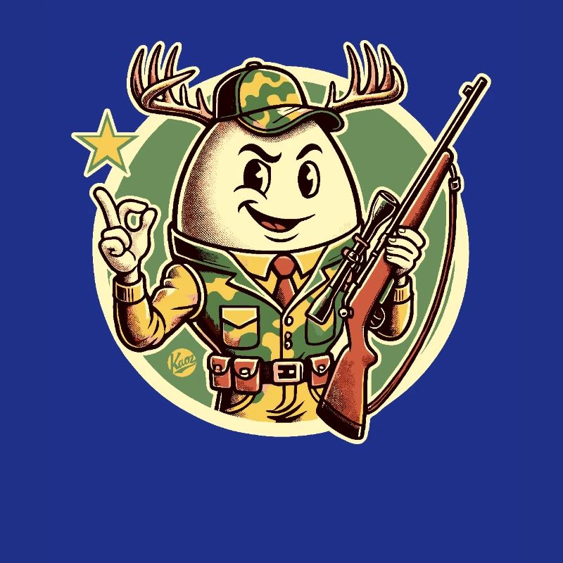 Jäger-Ei mit Hirschgeweih