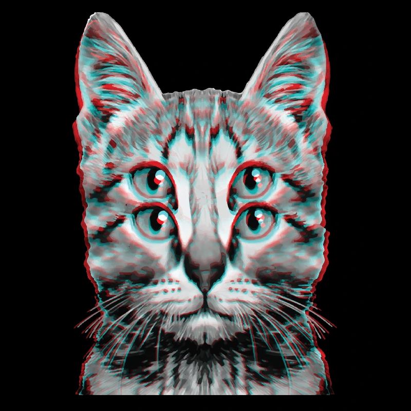 Glitch Chat Étrange Chaton Illusion D’optique