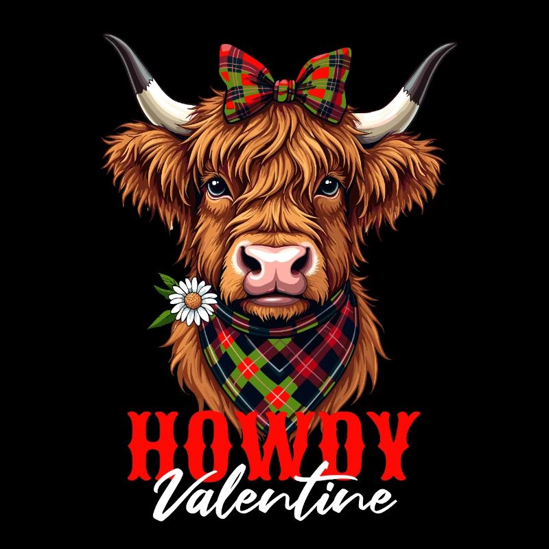 La Saint-Valentin Ecossais Highland Bovins Vache Drôle