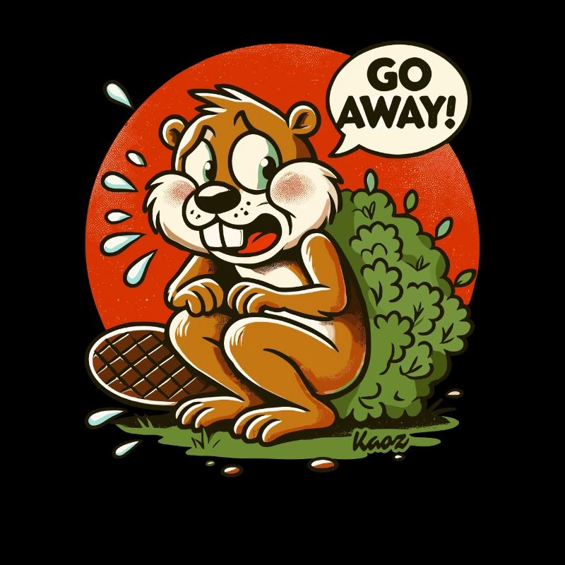 Squirrel takes a break behind bush, Go away!