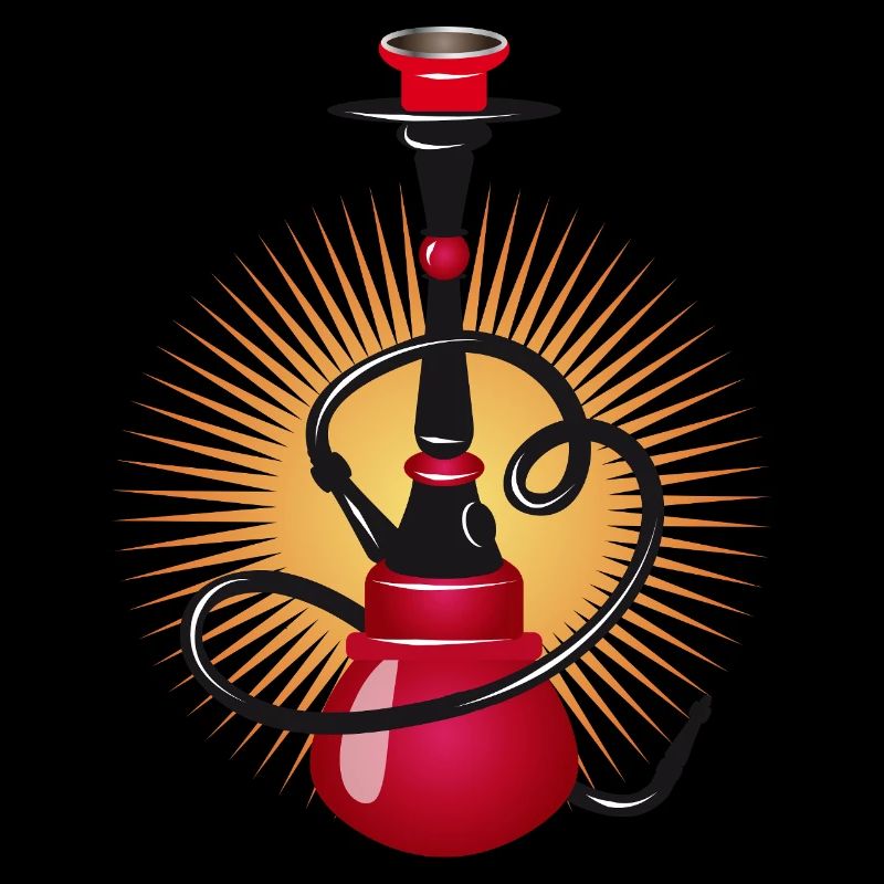 Chicha stylisée en rouge – design oriental moderne