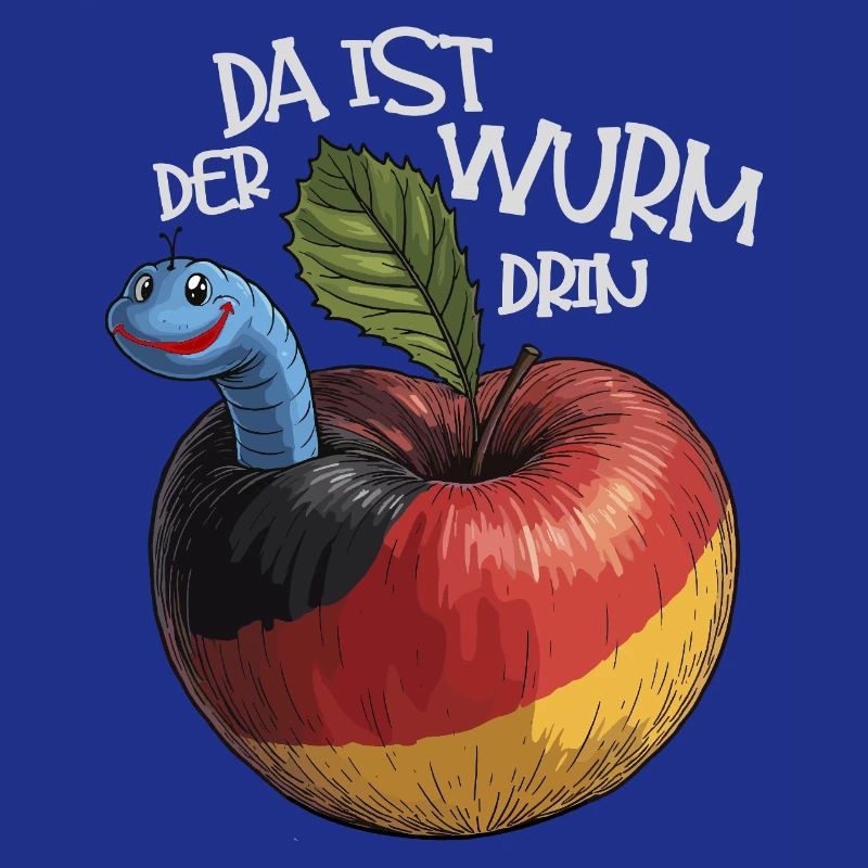 Wurm im Apfel mit Spruch