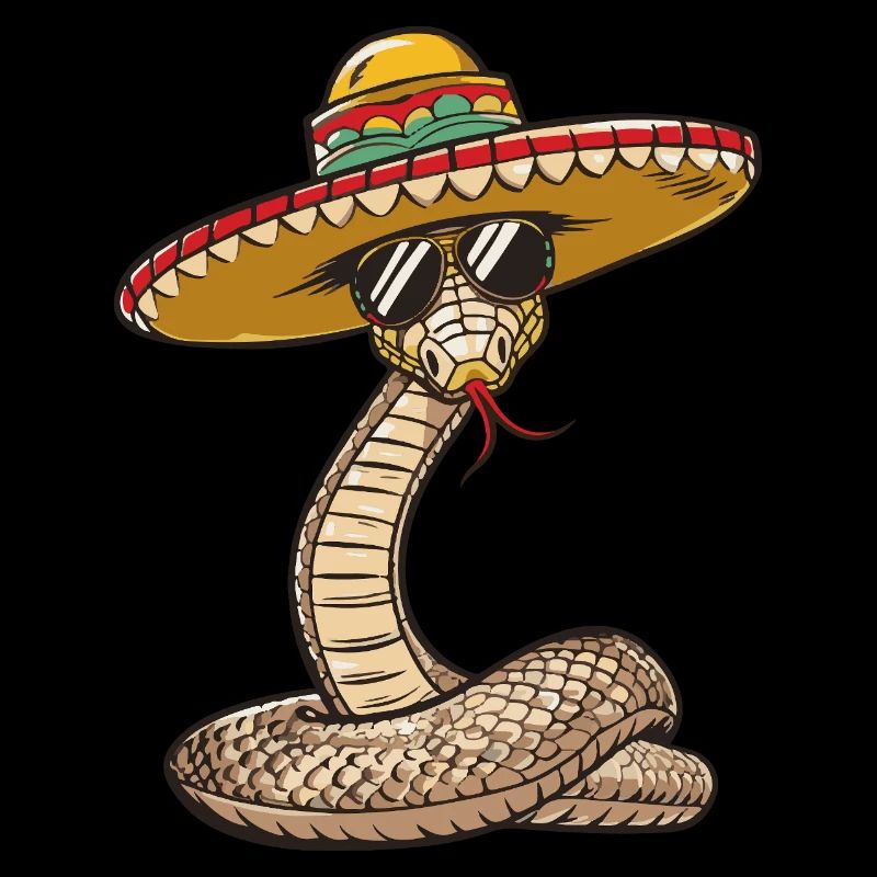 Snake Cobra Comic Funny Sombrero