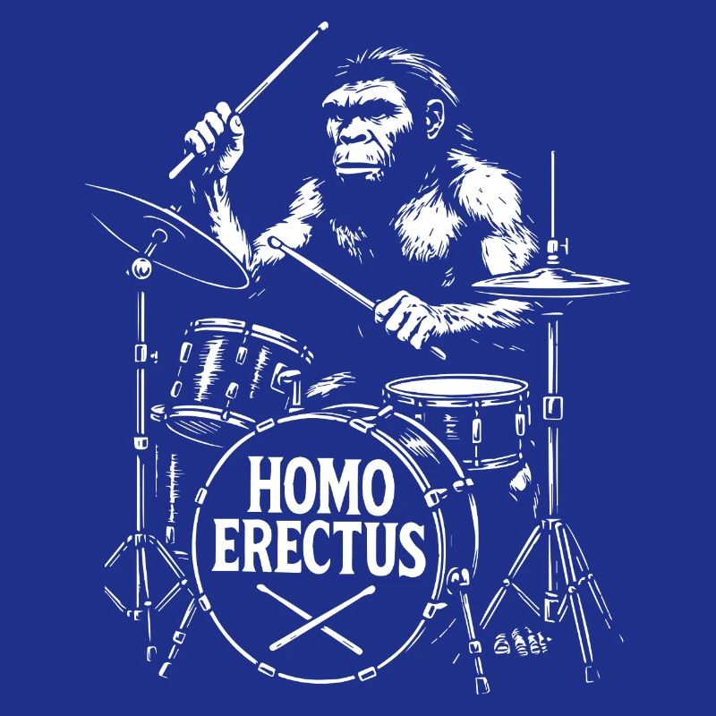 Progressiver Homo Erectus Ape mit Trommeln Geschenk