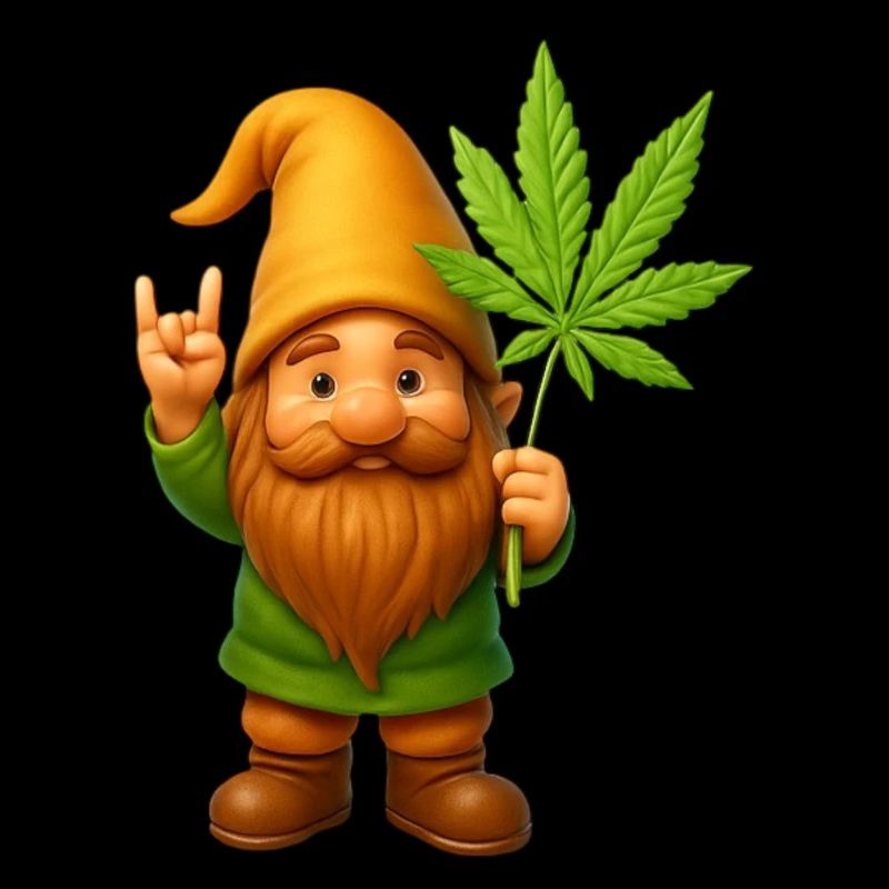Rock on Zwerg mit Hanfblatt - Cannabis - Weed