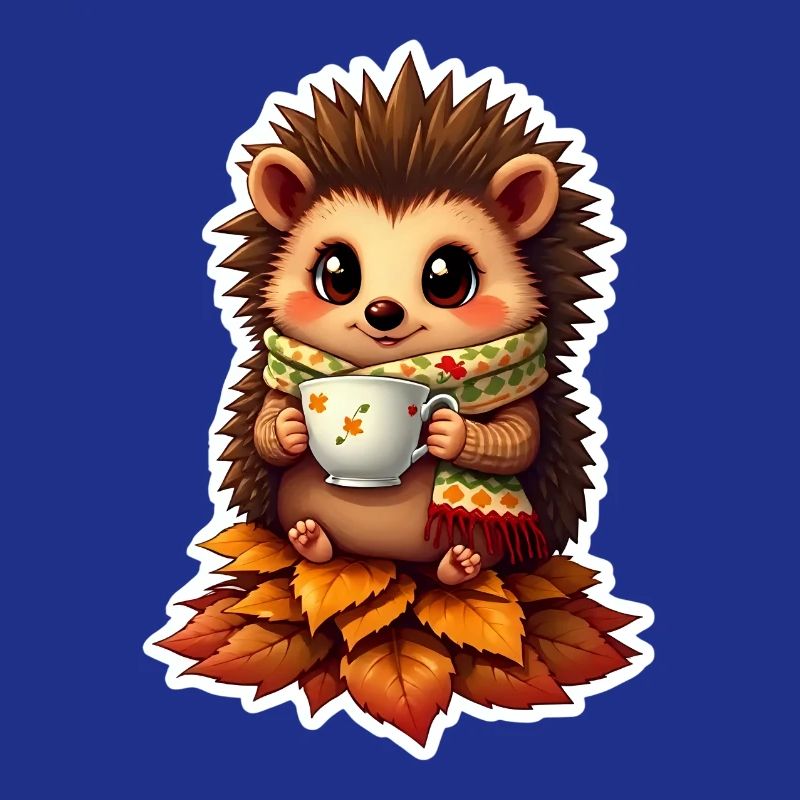 Gemütlicher Igel im Herbst
