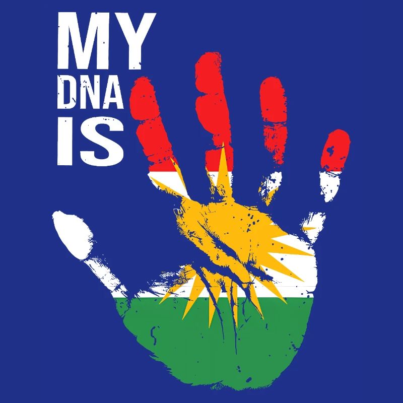 Kurdes du Kurdistan Conception à la main avec drapeau