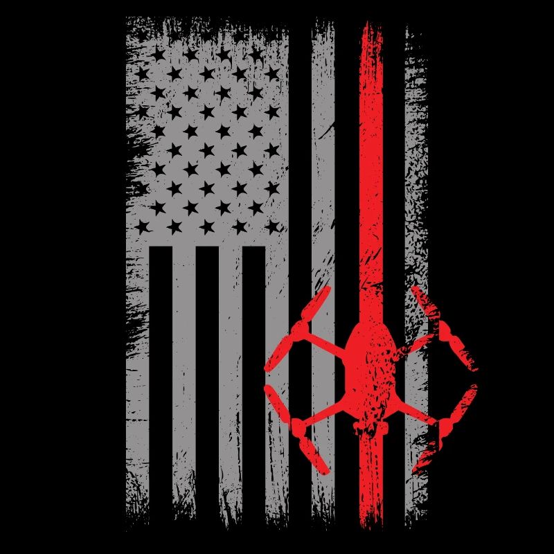 Pilote de drone américain avec drapeau américain