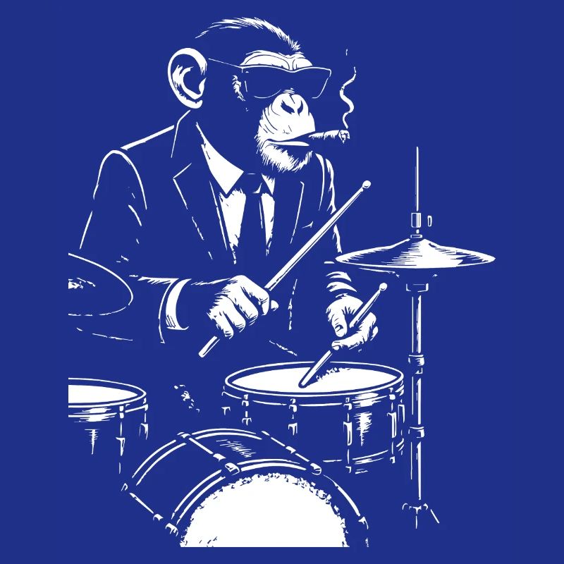 Jazz Monkey playing the Drums