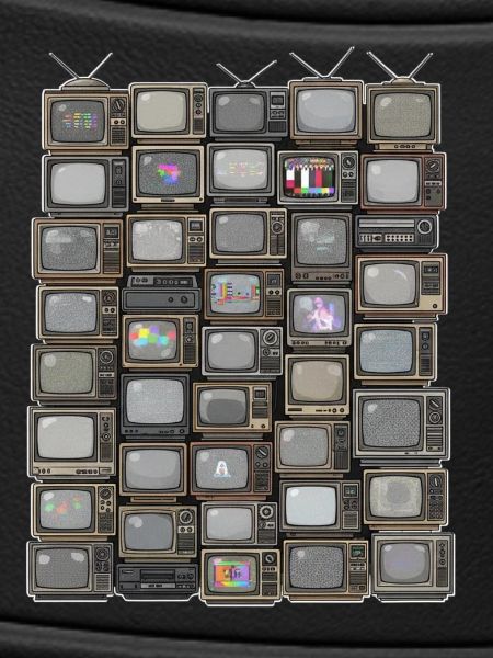 Retro TV Stack Collage