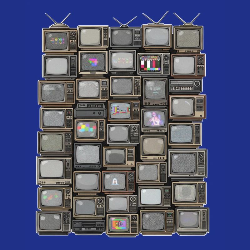 Retro Fernseh-Stack Collage