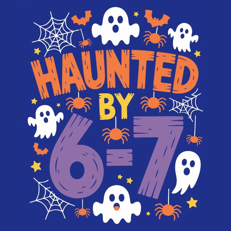 Haunted by 6-7 Halloween Math Pun Design