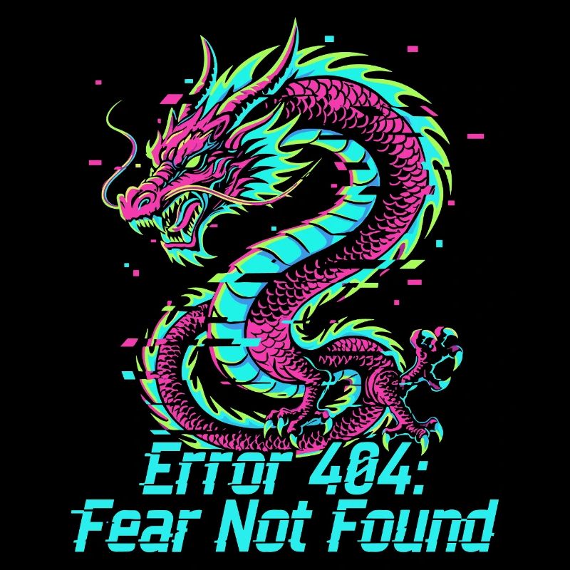 Drache Neon 404 Glitch