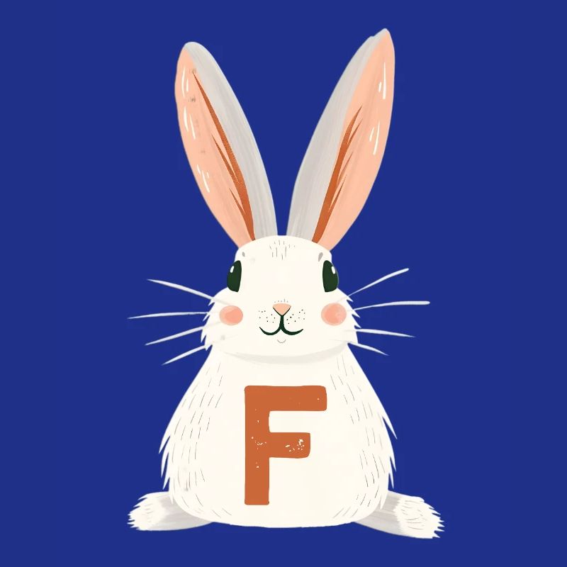 F Letter - Bunny - Customizable