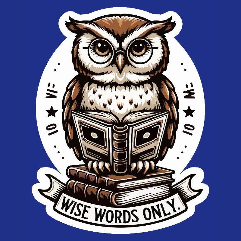 Weise Eule liest Buch