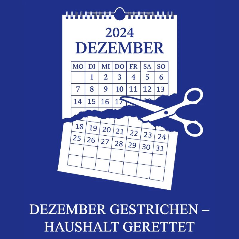 Dezember gestrichen Haushalt gerettet.
