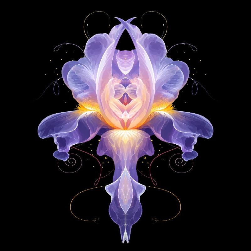 Abstract Iris Blossom Luminous Floral Design