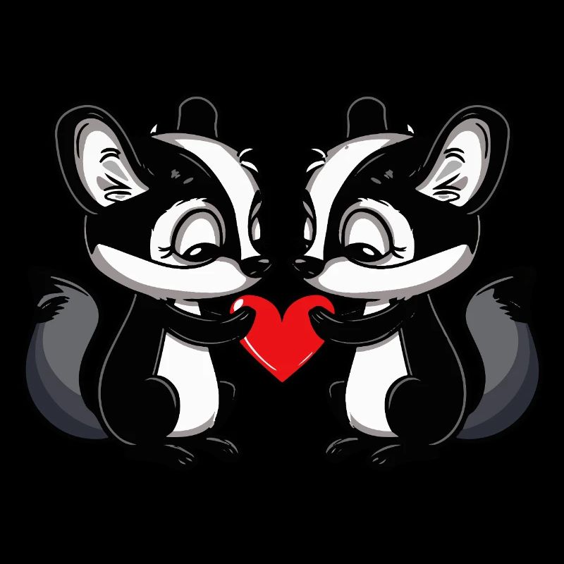 Stinktier Paar Valentinstag