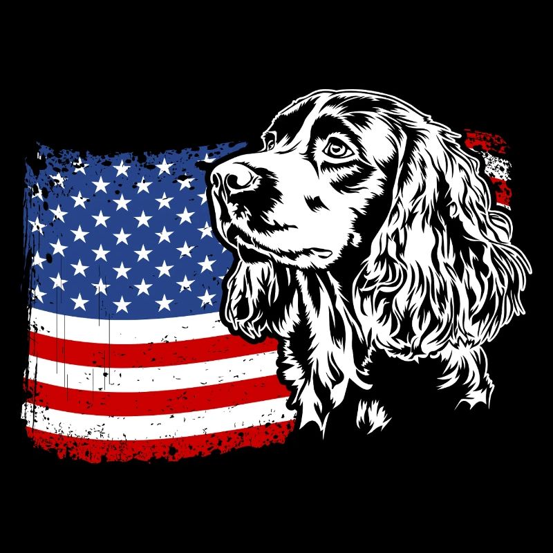 Boykin Spaniel US Amerika Fahne Hunde Wilsigns