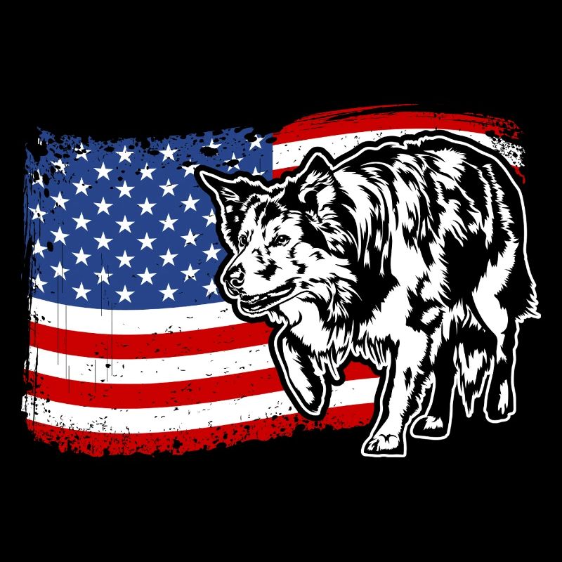 Border Collie US Amérique Drapeau Chiens Chien Wilsigns