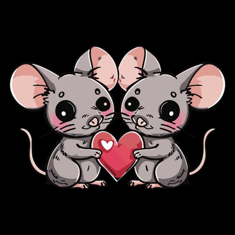 Mouse Couple Heart