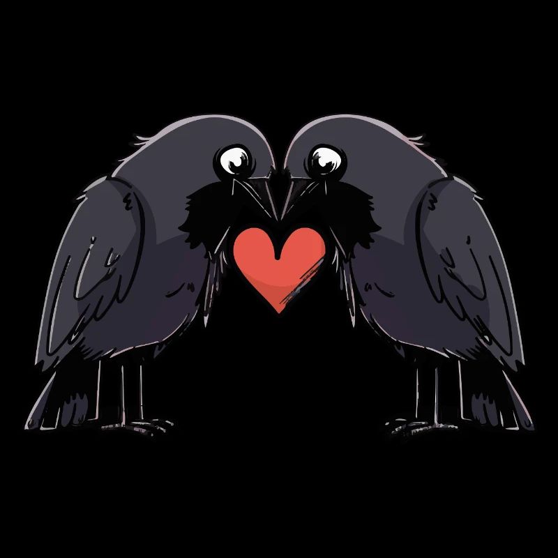 Corbeau Couple Crow e Saint-Valentin