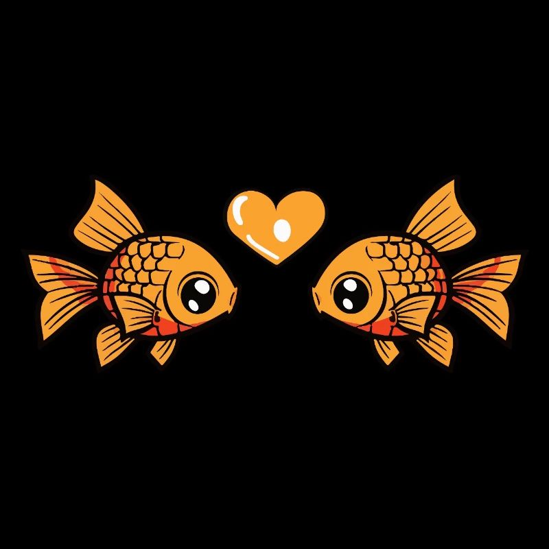 Poisson rouge Couple Poisson Saint-Valentin